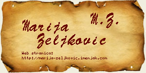 Marija Zeljković vizit kartica